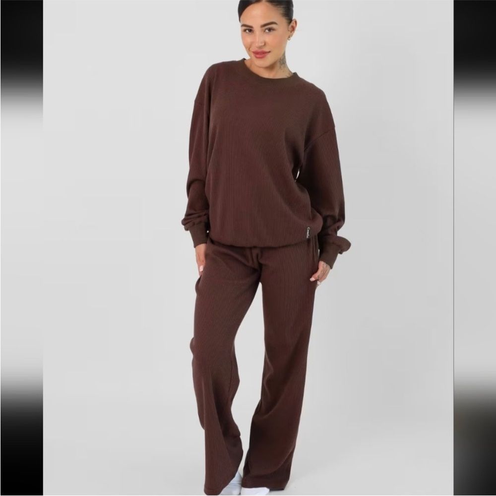 Comfrt Brown Waffle Lounge Set Xl